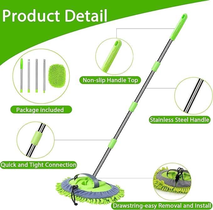 Microfiber Car Wash Brush, Mitt Sponge With Long Handle, Telescopic Cleaning Mop, Adjustable Super Absorbent Washing Mop, 2 In 1 Wash Dust Cleaning Mop, Multifunctional Home Automobile Dust Removal Mop Microfiber Car Wash Brush, Mitt Sponge With Long Handle, Telescopic Cleaning Mop, Adjustable Super Absorbent Washing Mop, 2 In 1 Wash Dust Cleaning Mop, Multifunctional Home Automobile Dust Removal Mop
